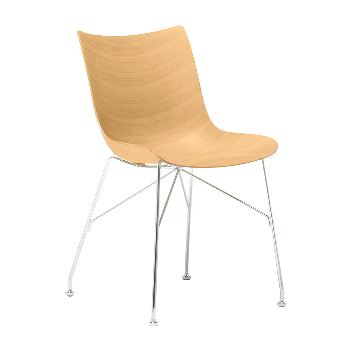 Kartell - P/Wood Stuhl, schwarz / Buche dunkel