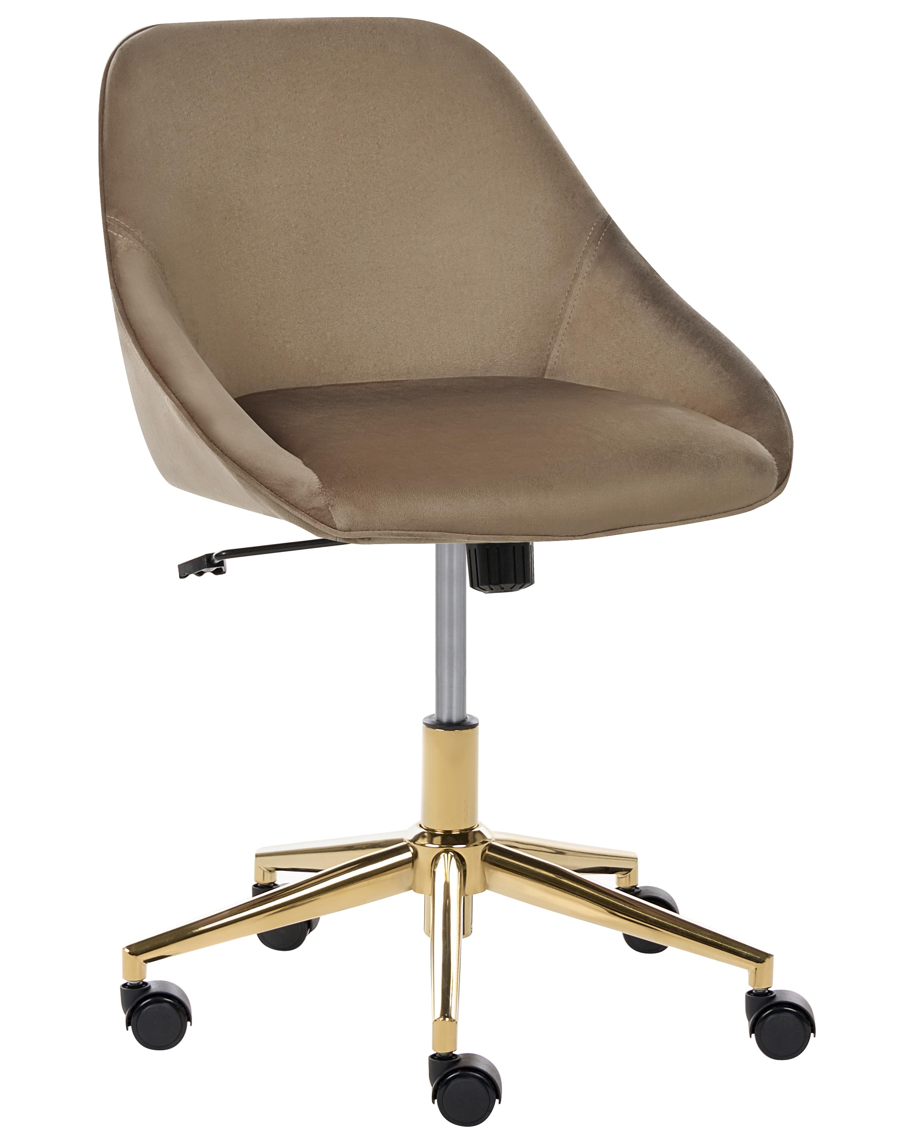 Desk Chair BARDSDALE Velvet Dark Brown