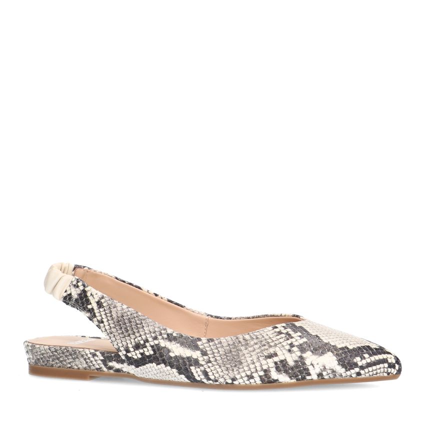 Manfield Slangenprint leren slingbacks