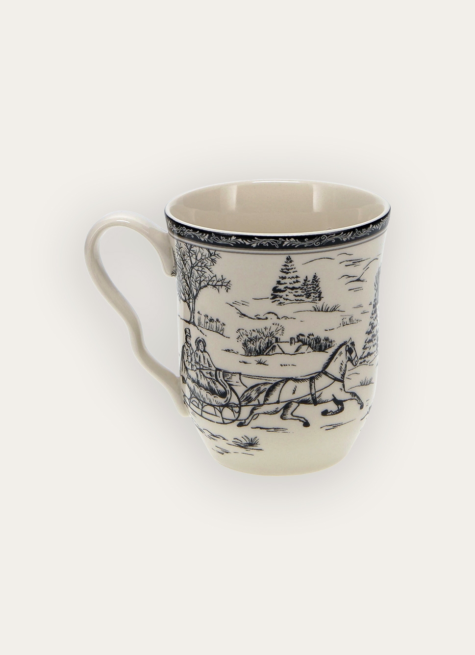 MUG EN GRÈS MOTIF HIVERNAL SYLVAINE GRIS