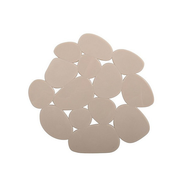 Lot de 4 Tapis antiderapants de douche ou baignoire PVC GALETS 12x13cm Beige MSV