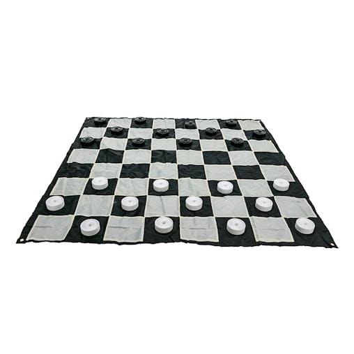 Giant Size Plastic Outdoor Checkers Game Set With Nylon 1.5X1.5M Mat With Mat
