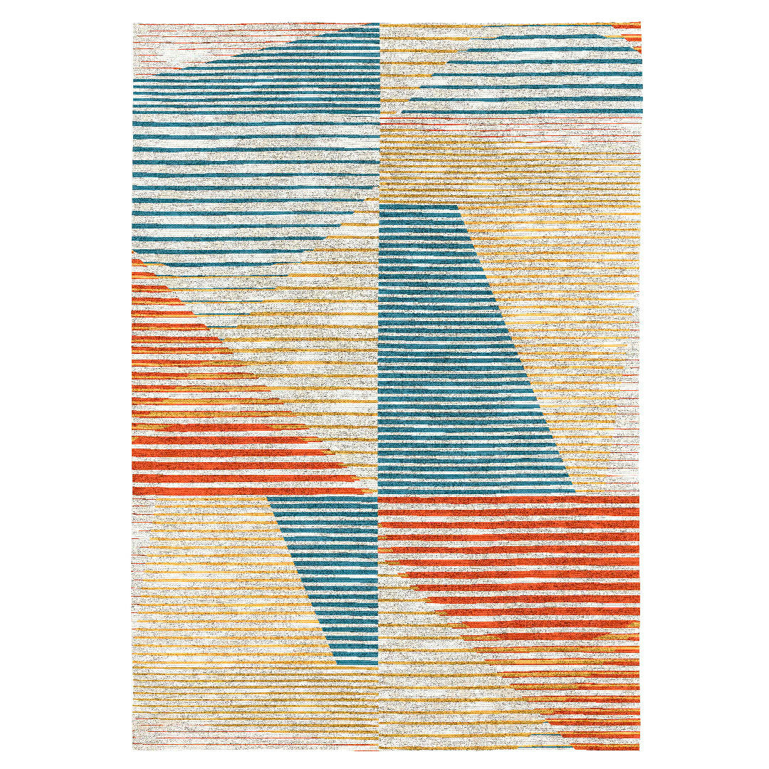 MALEV - Tapis décoratif en coton en impression digital multicolore 120x170 cm