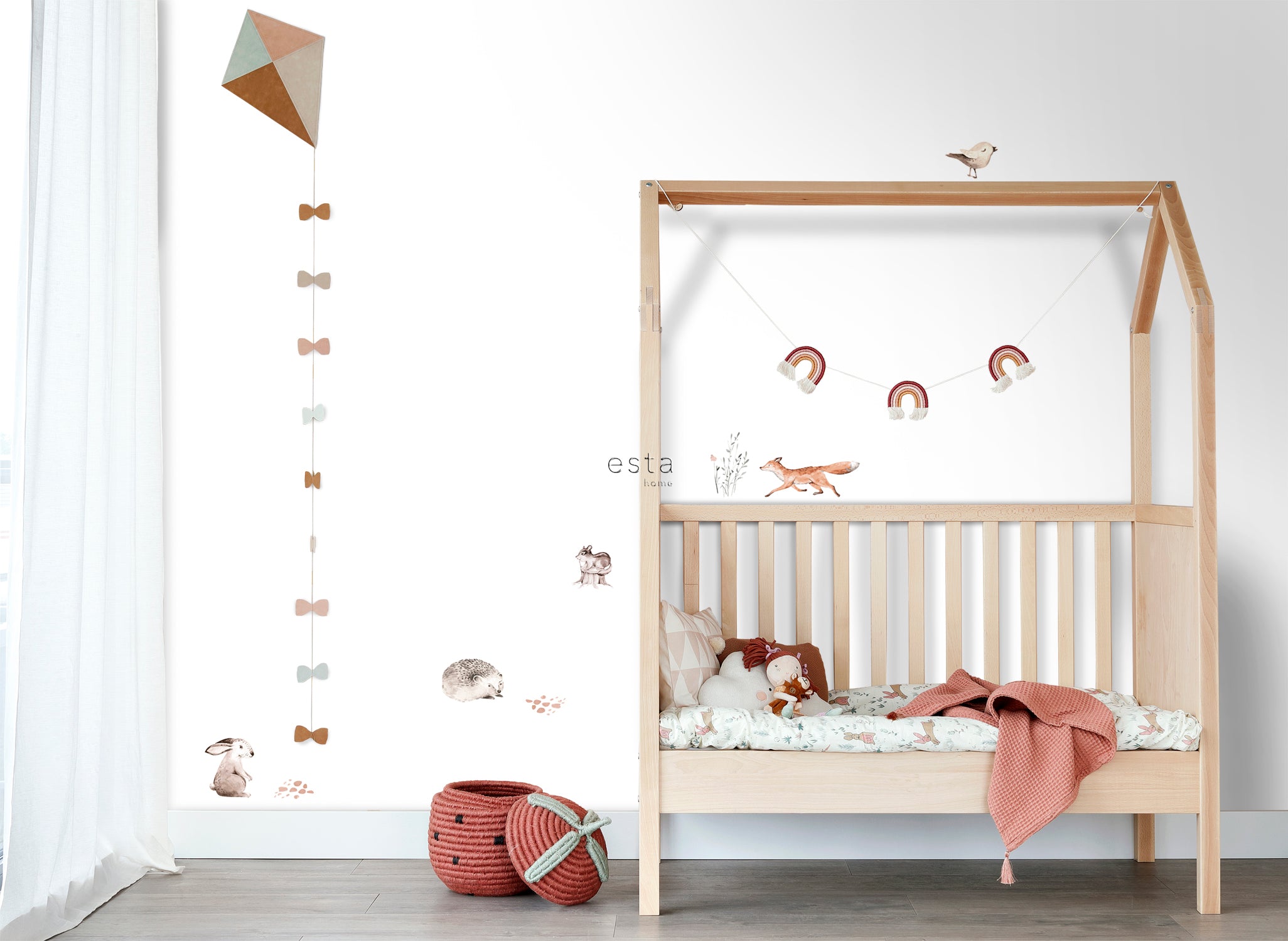 ESTAhome muursticker bosdieren bruin - 33 x 47.5 cm - 156116