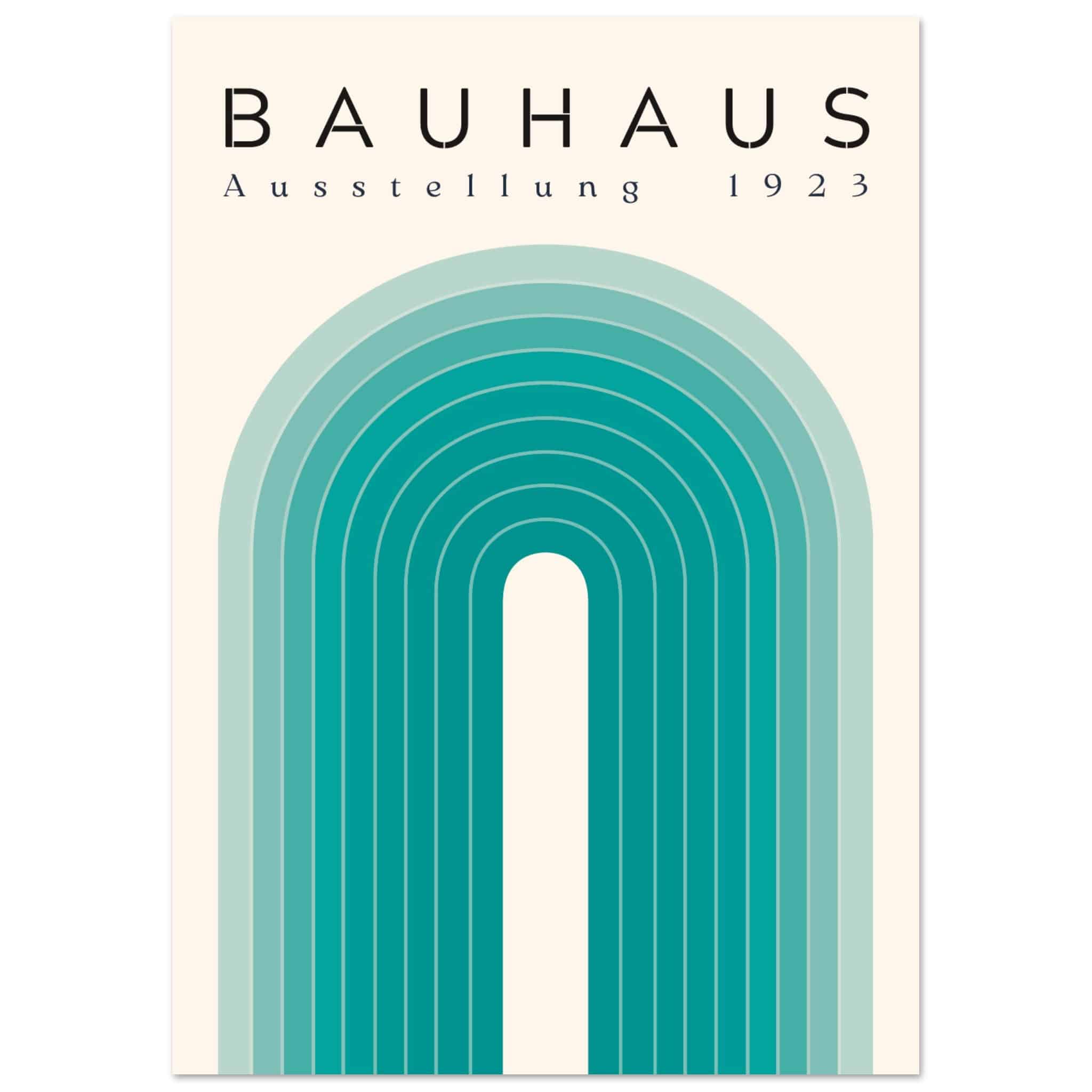 Artfulprints Poster Bauhaus - Turquoise rainbow  - A4 21x29.7 cm - Turquoise