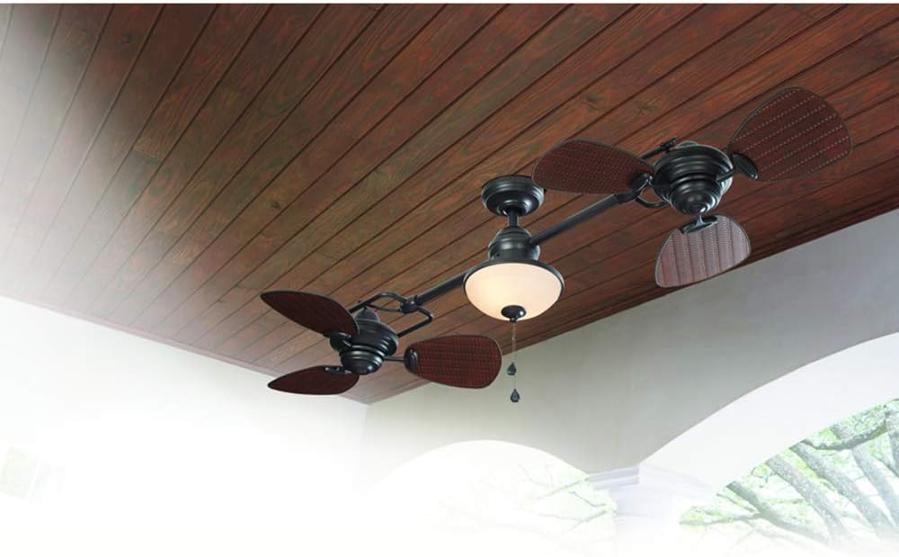 Harbor Breeze Twin Breeze II 74 Outdoor Ceiling Fan, Bronze