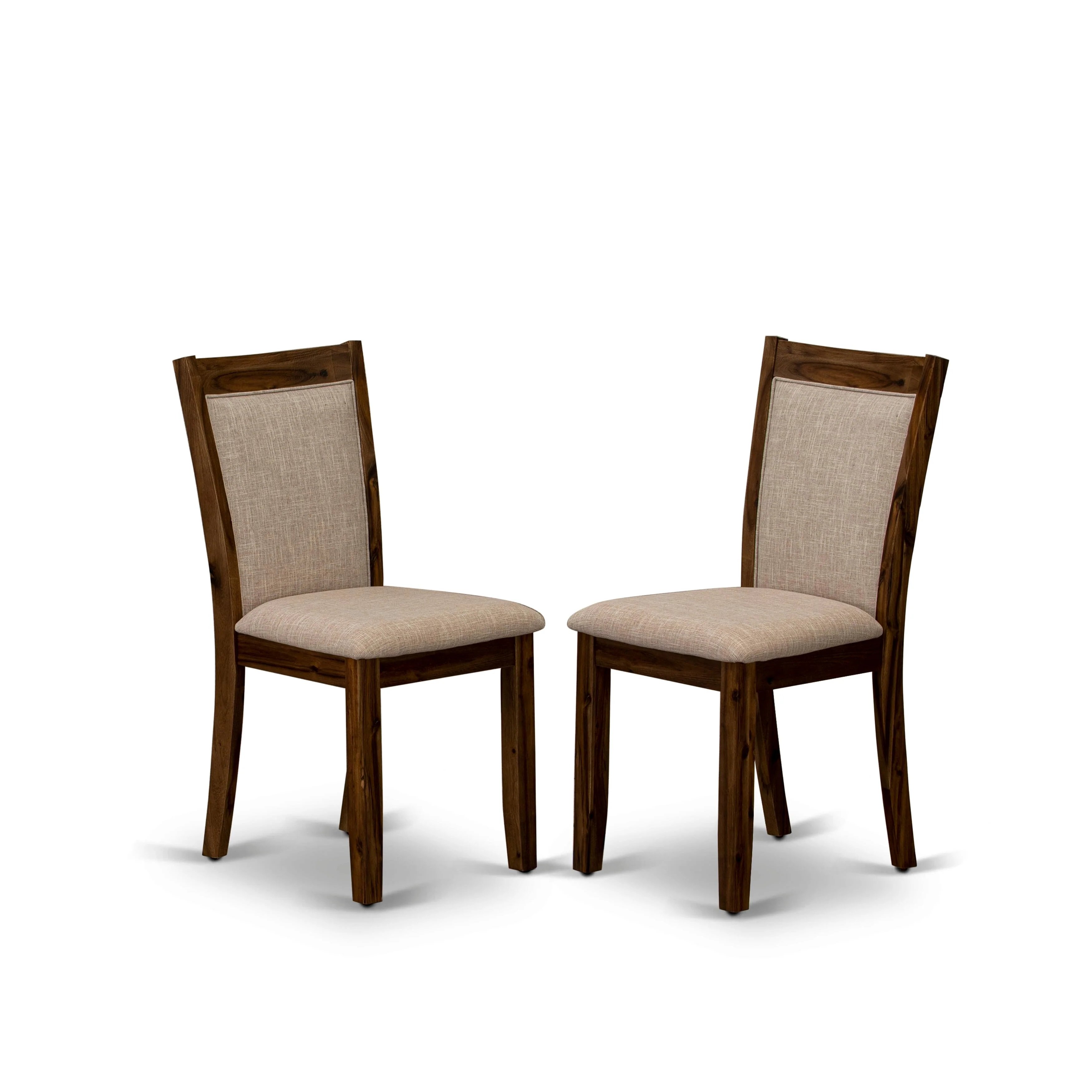 East West Furniture Monza Parson Dining Chairs - Linen Fabric Upholstered Chairs, Set of 2, (Finish Options)