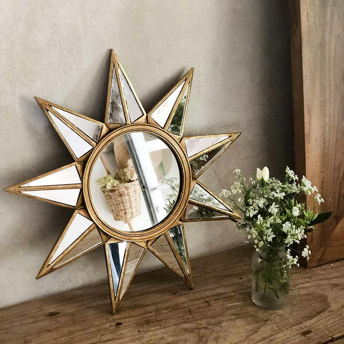 - Miroir étoile 9 branches -34.000x2.000 cm - Or - Polyrésine