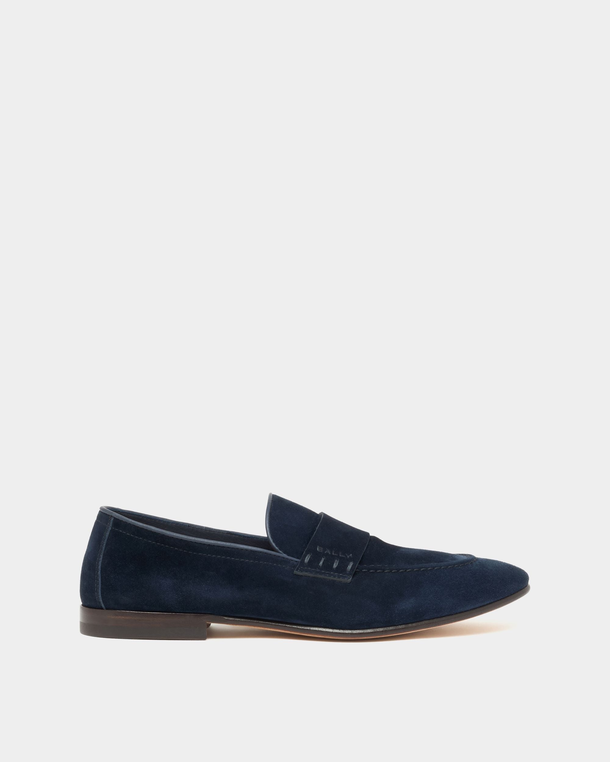 Loafer Elios aus blauem Veloursleder