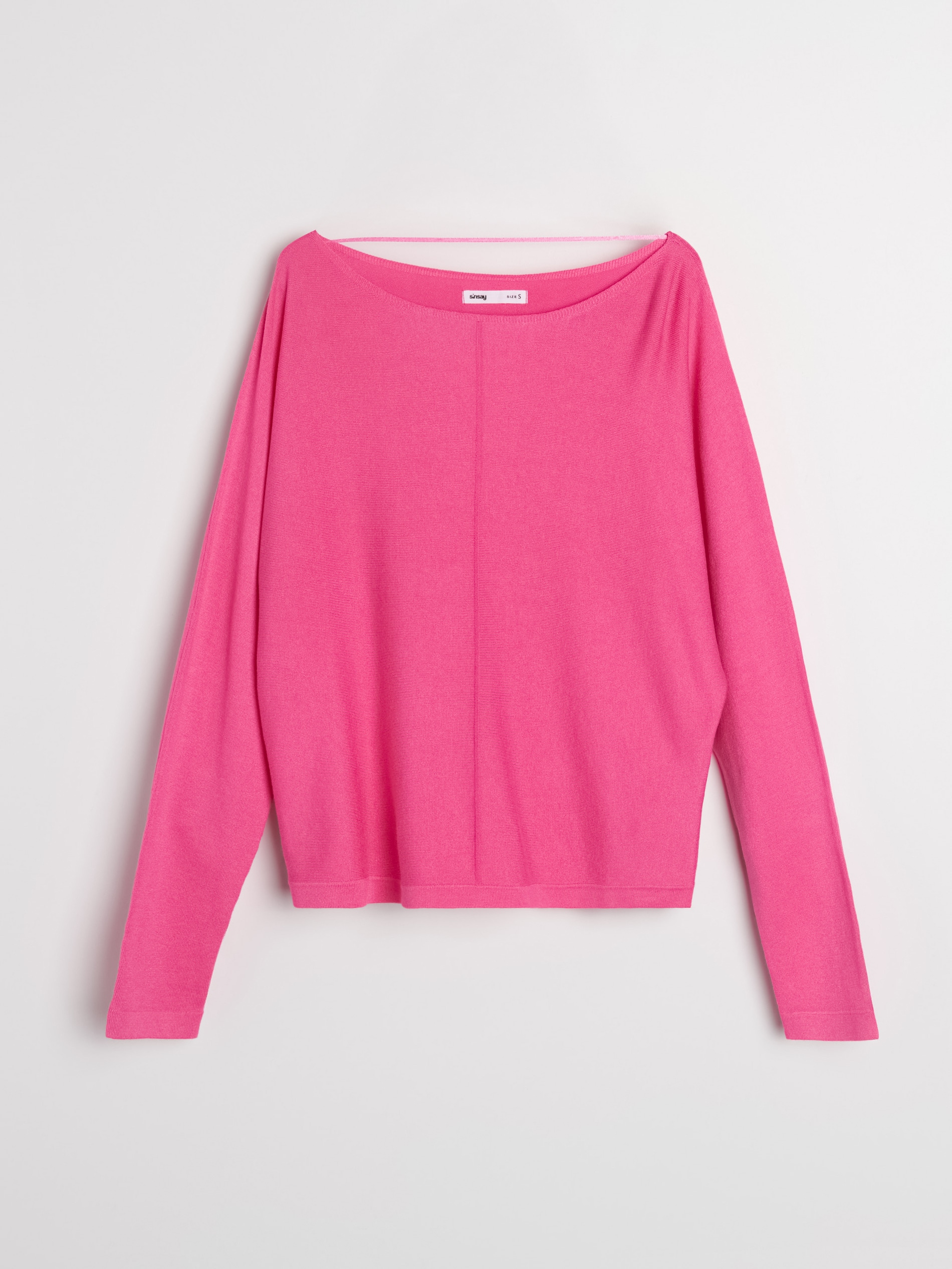 Sweter basic z ozdobnym przeszyciem z wiskozą