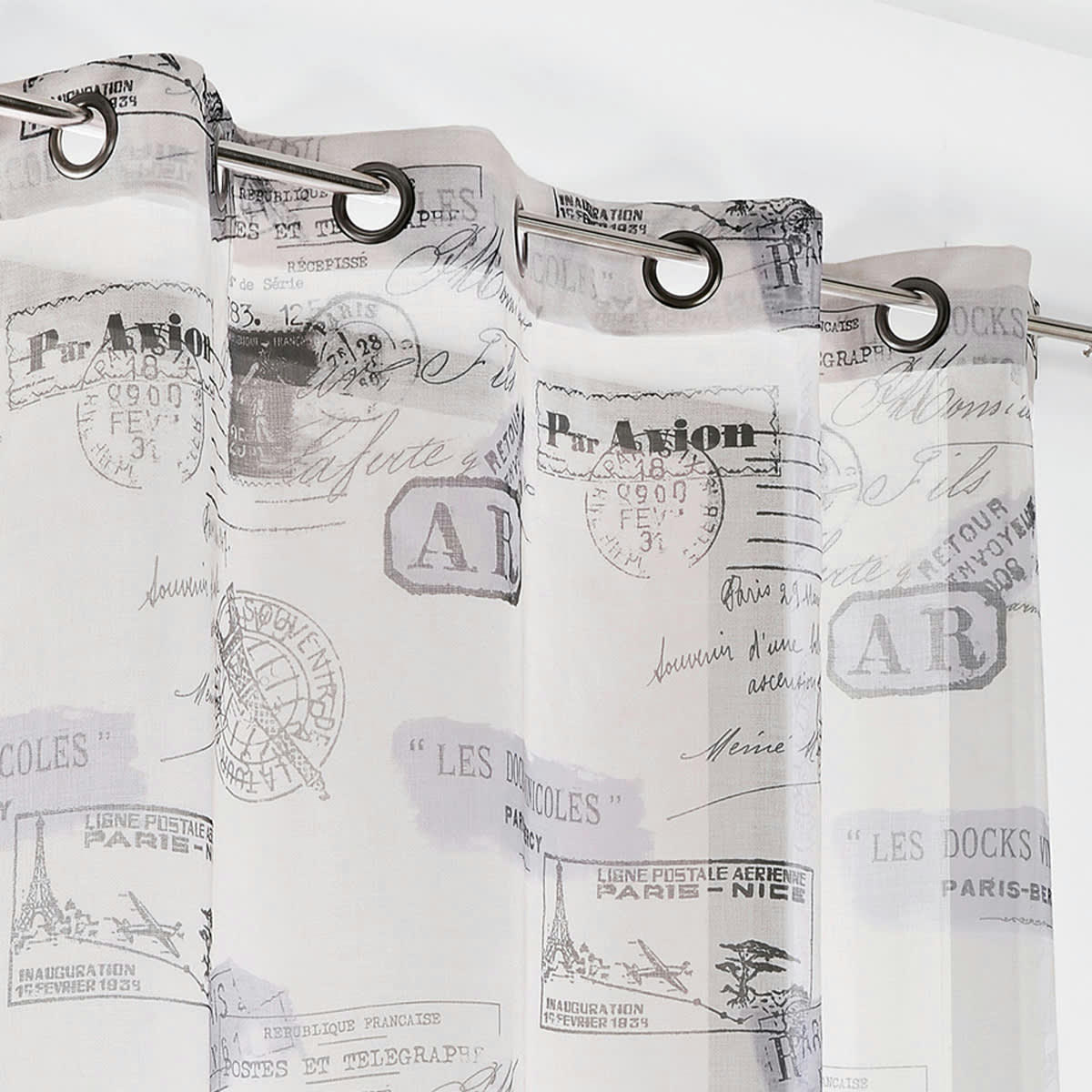 - Rideau obscurcissant impression tampons de passeport naturel