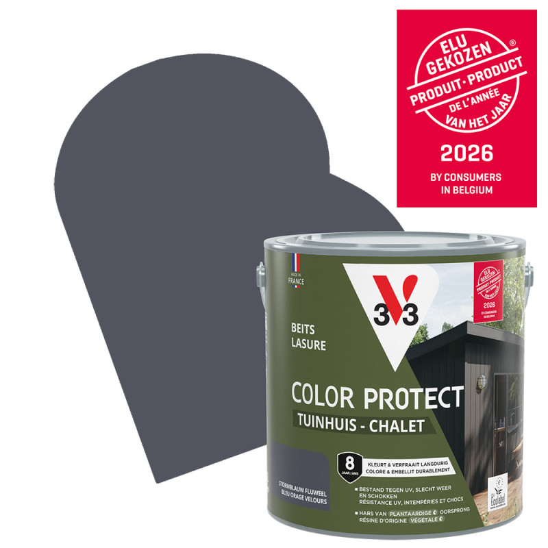Lasure pour chalet Color Protect bleu orage 2,5 L V33