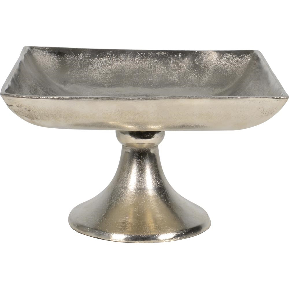 Lesli Living schaal Brush - zilver - 30x30x17cm