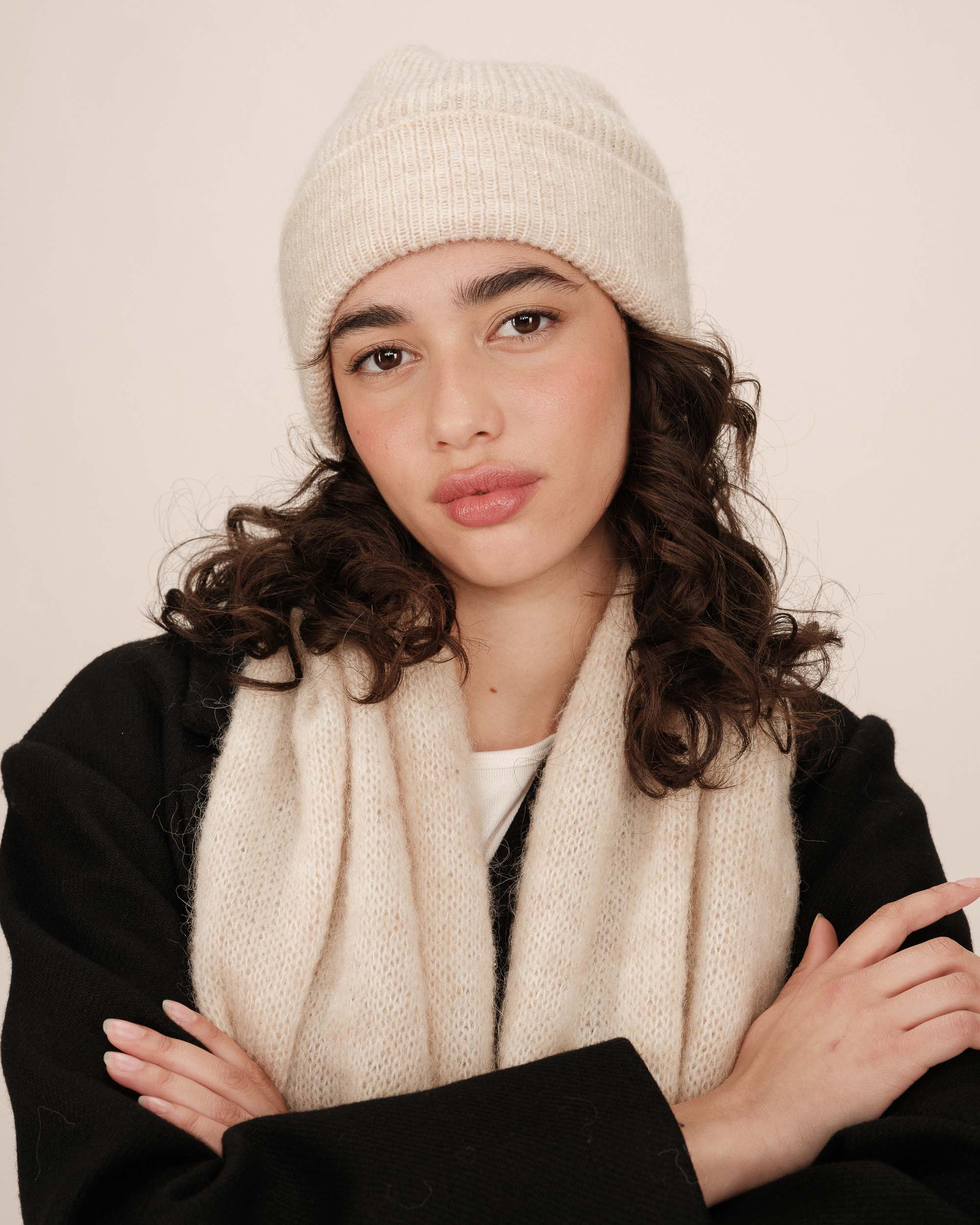Bonnet en laine vanille Sagittaire