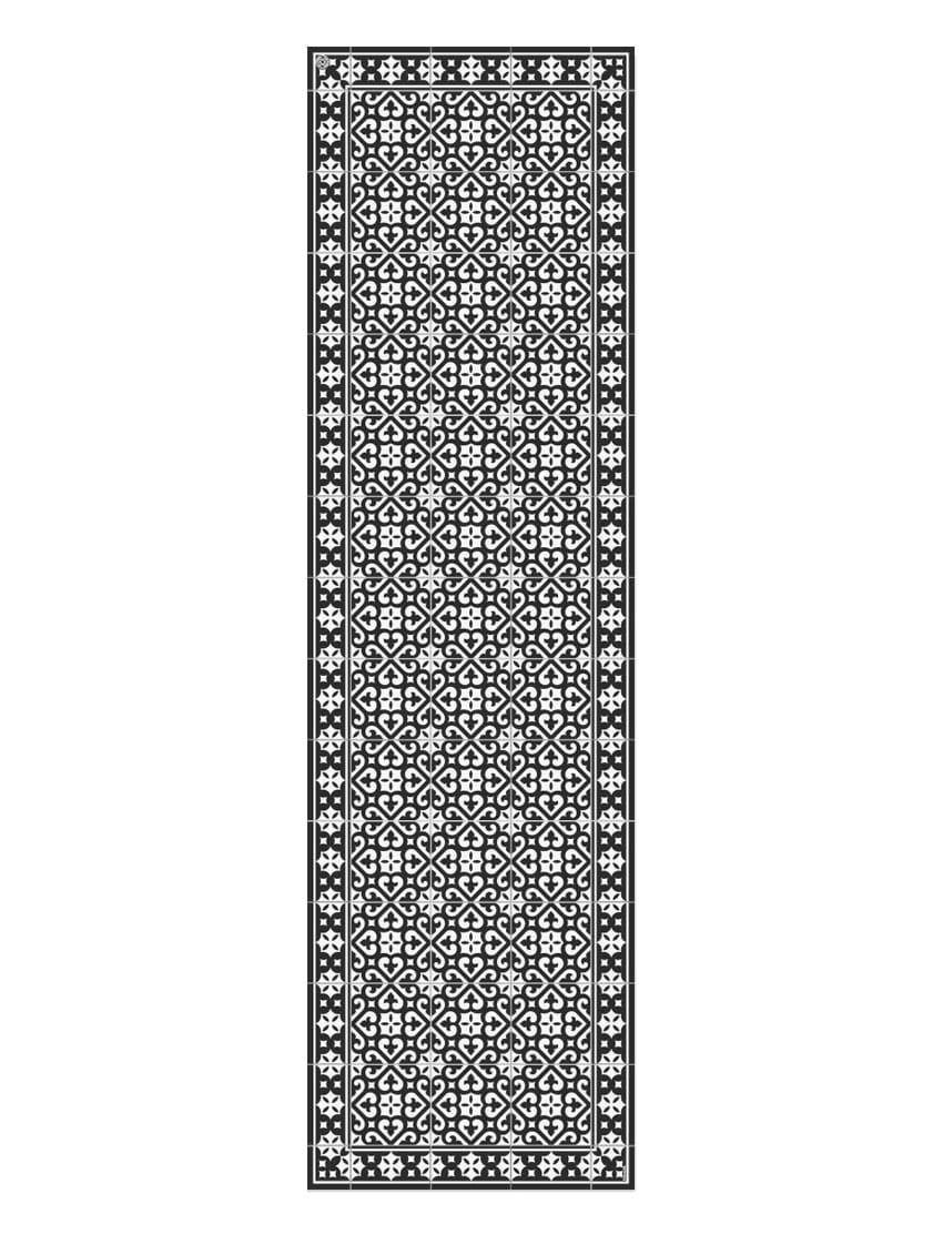 BARCELONE - Tapis en vinyle Via Augusta noir 80x280