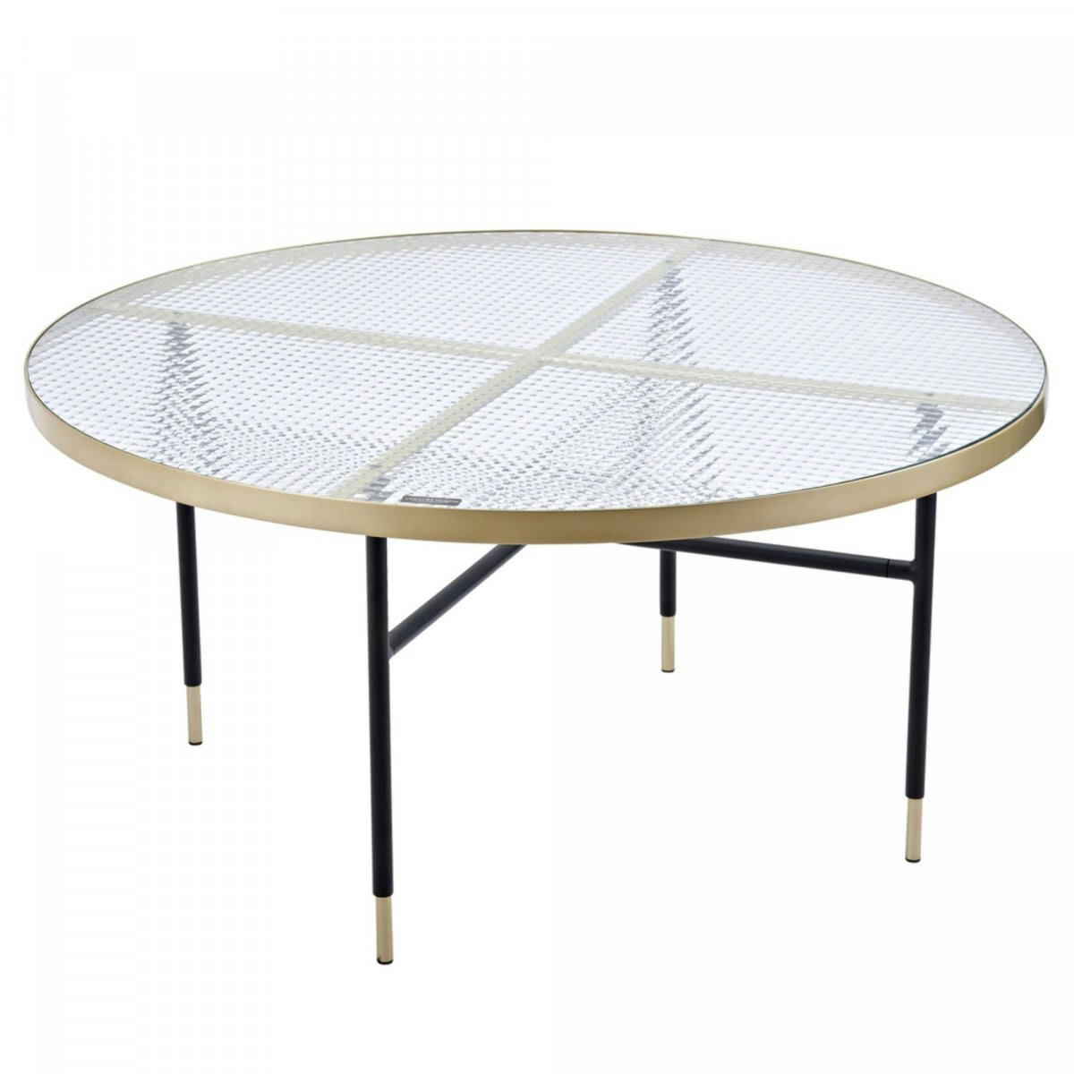 BUBLA - Table basse en métal doré avec plateau en verre
