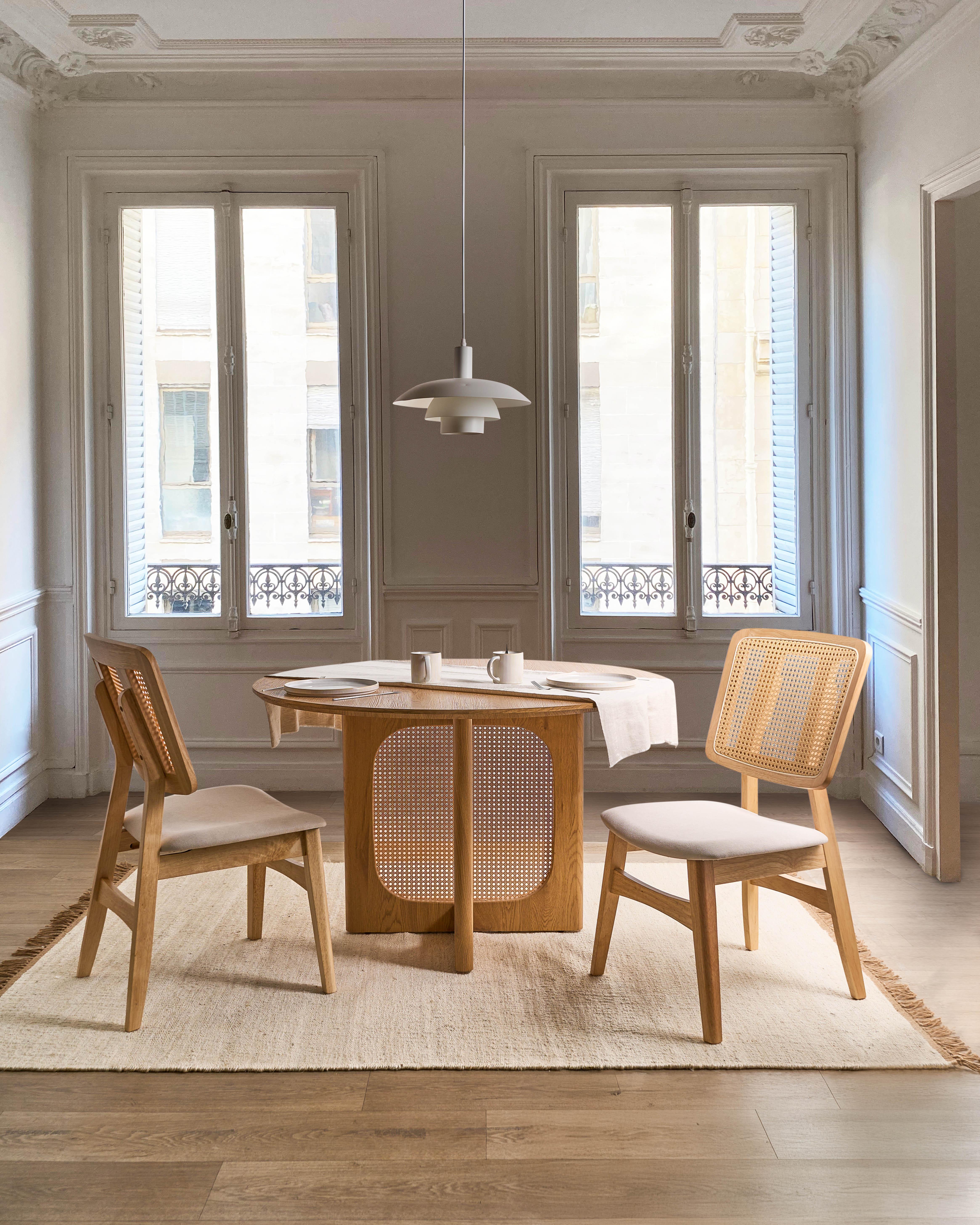 Set of 2 Dining Chairs ALCOVA Wood Light Brown