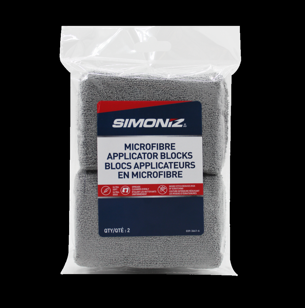 SIMONIZ Microfibre Applicator Sponge Blocks, Grey, 2-pk