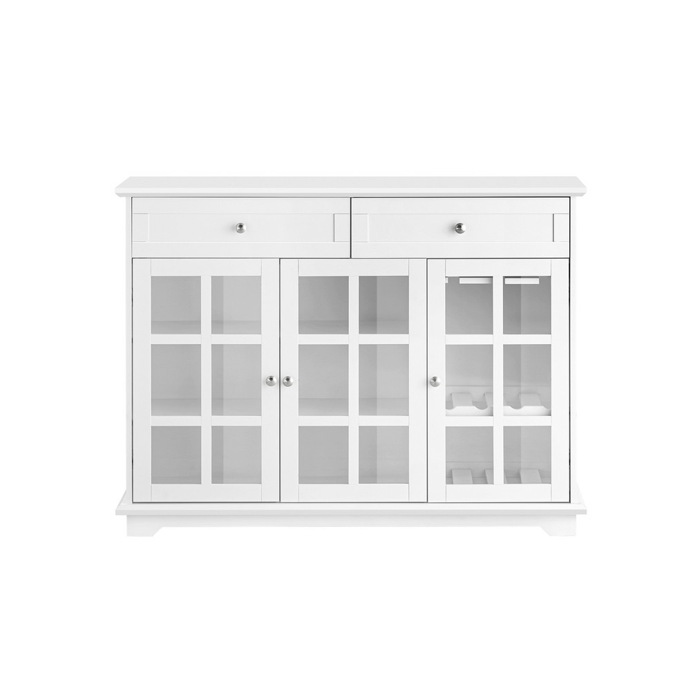 SoBuy Komoda z dwiema szufladami Biały 119x40x90cm Nowoczesny FSB77-W