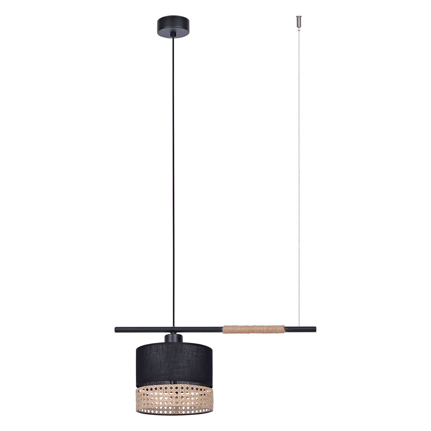 Lampa wisząca czarno-beżowa VIMBO 1xE27x40W wym: 100x55x37 cm Kaja