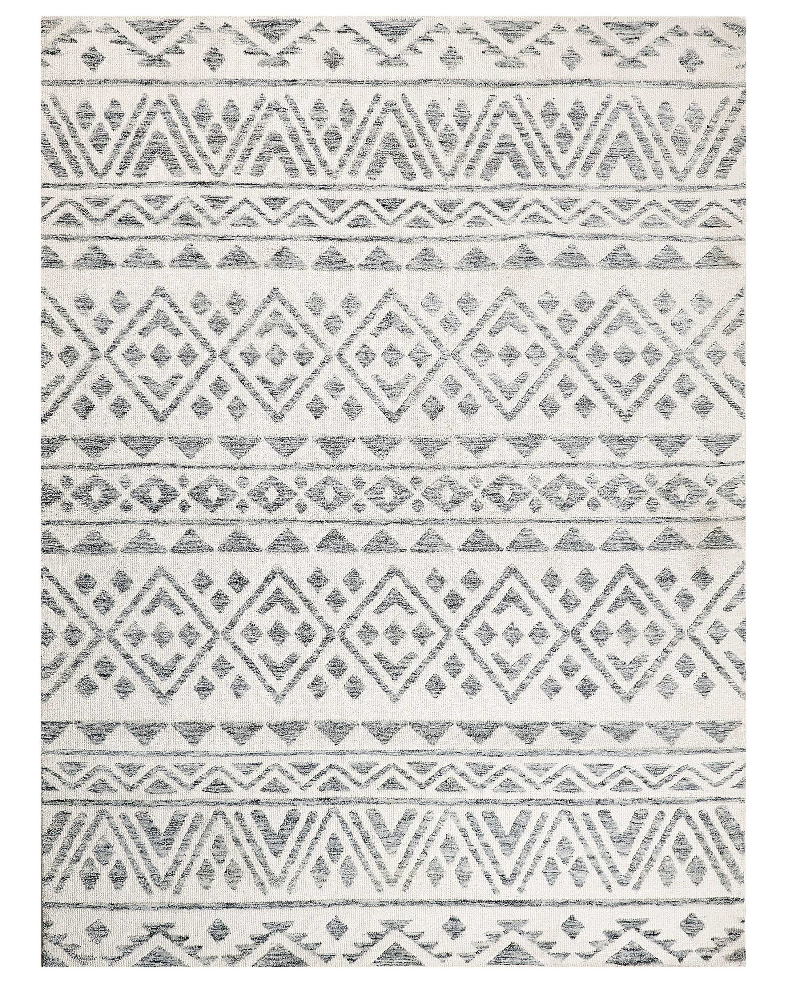 Dywan wzór geometryczny 300 x 400 cm beżowo-szary