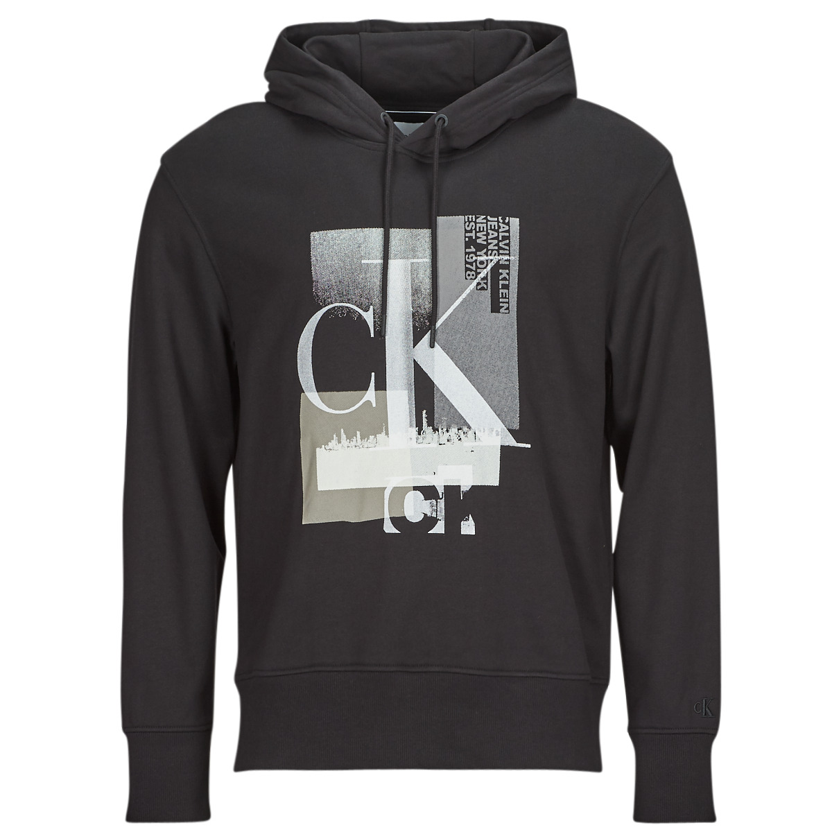 Calvin Klein Jeans - CONNECTED LAYER LANDSCAPE HOODIE - Black