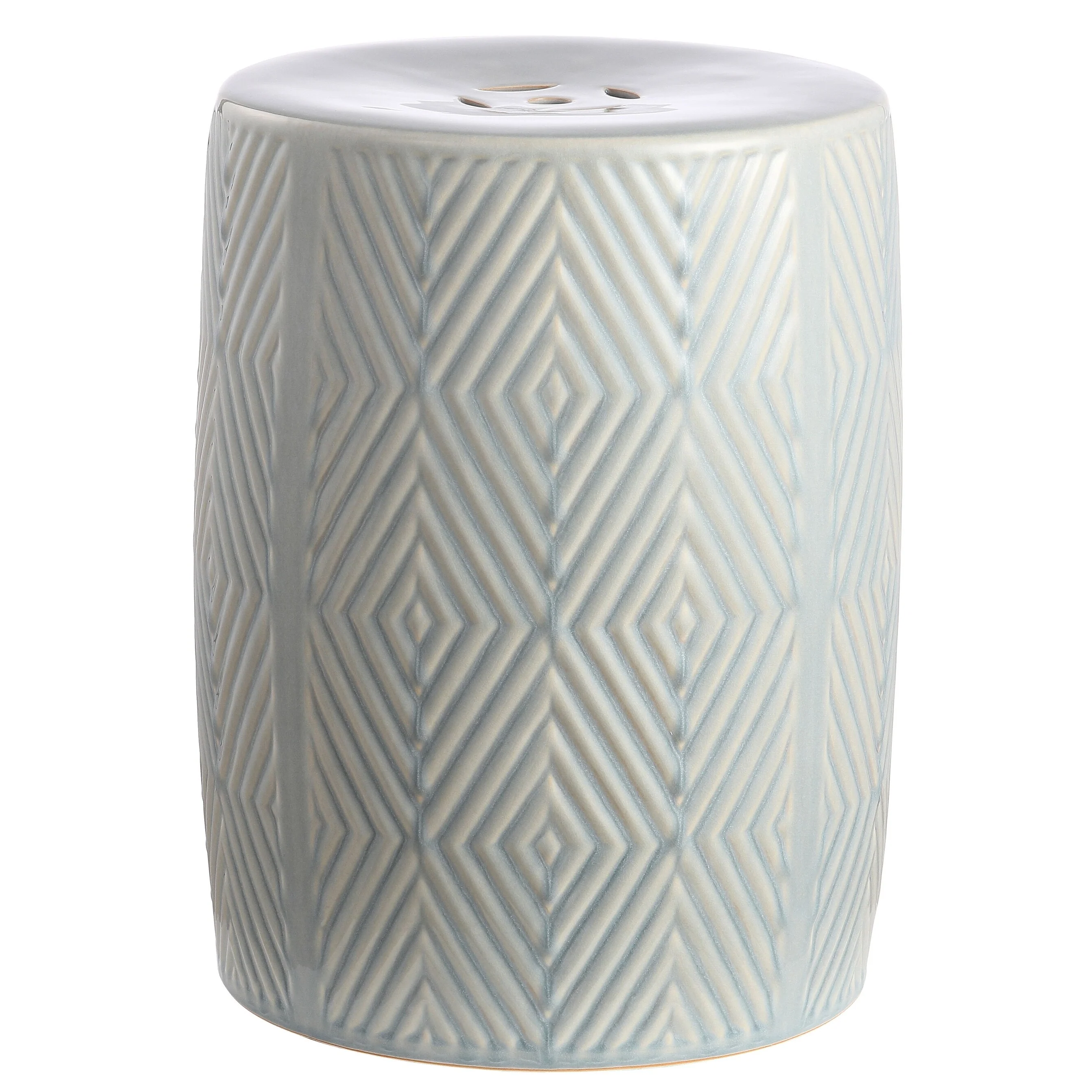 SAFAVIEH Zoa Indoor/ Outdoor Diamond Geometric Ceramic Decorative Garden Stool