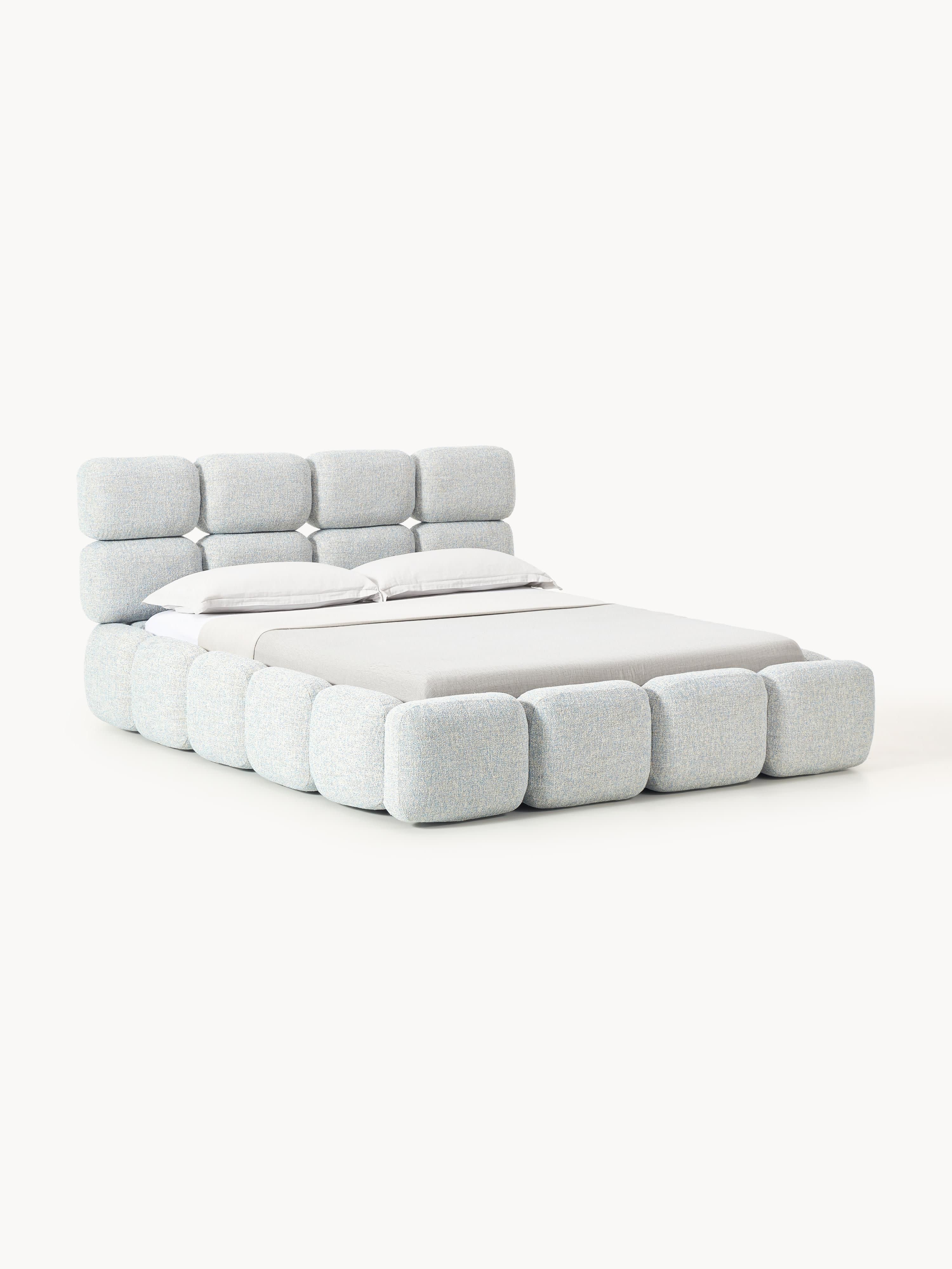 Polsterbett Tayla aus Bouclé mit Stauraum