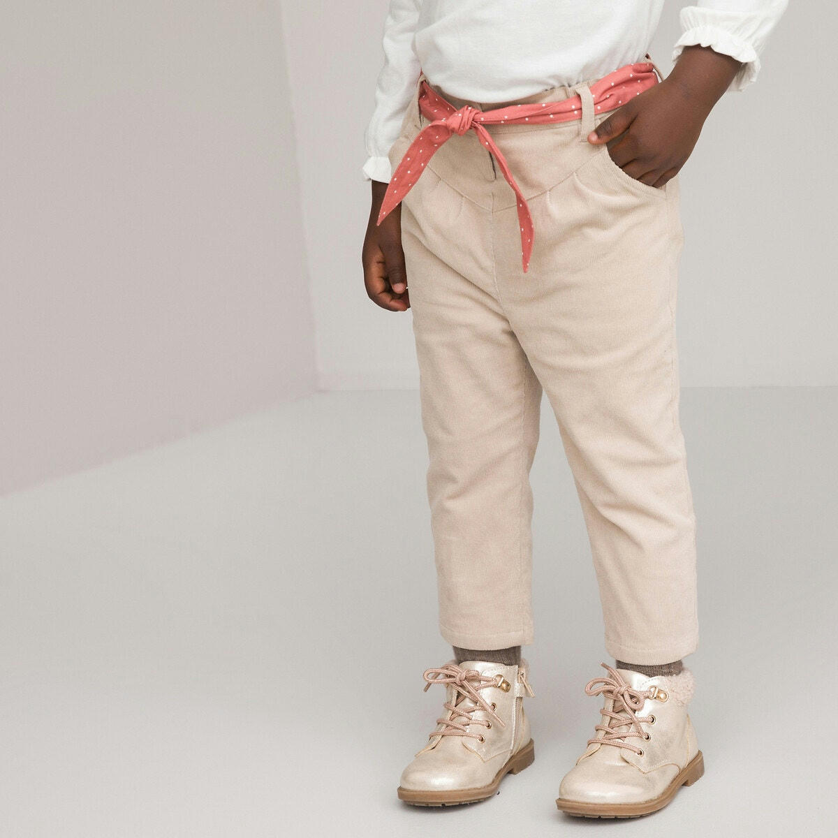 Pantalon velours doublé jersey