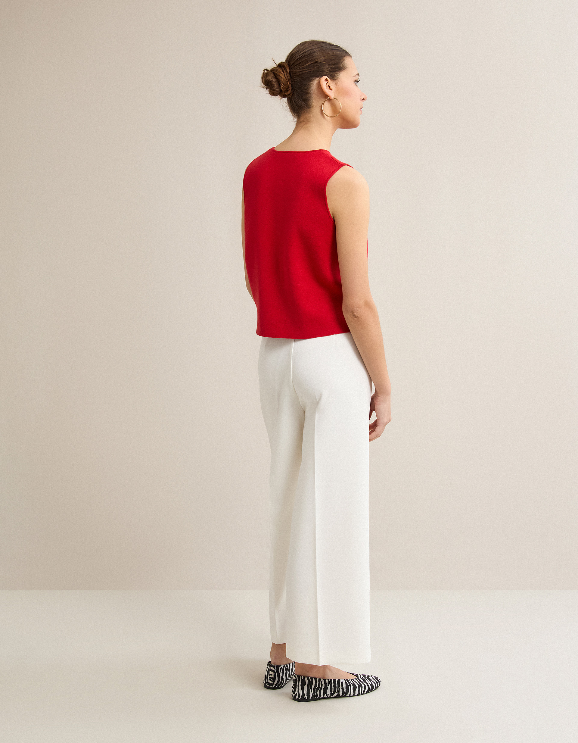 Calças Culotte, Mulher, Branco