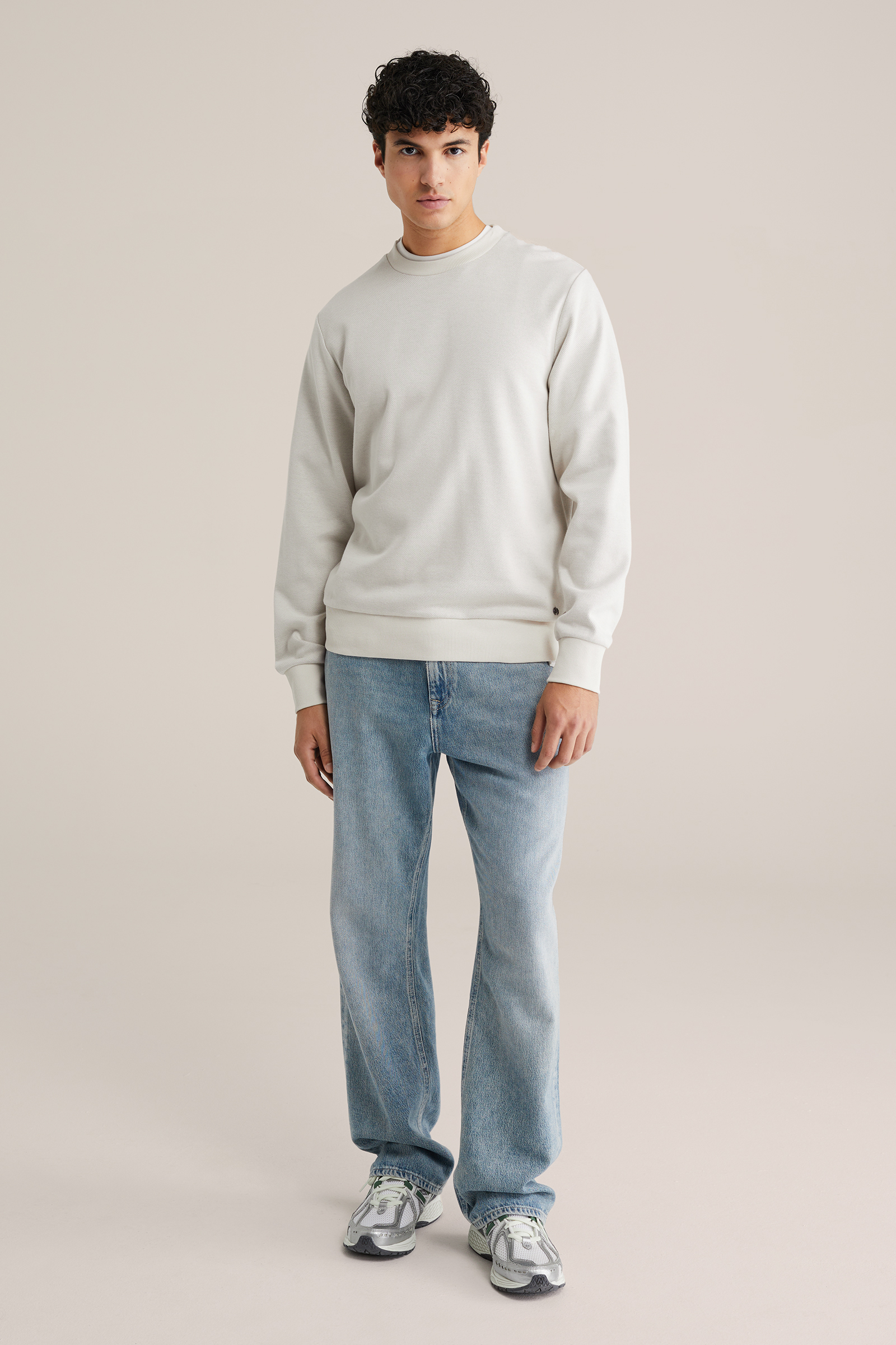 Heren regular fit sweater met structuur