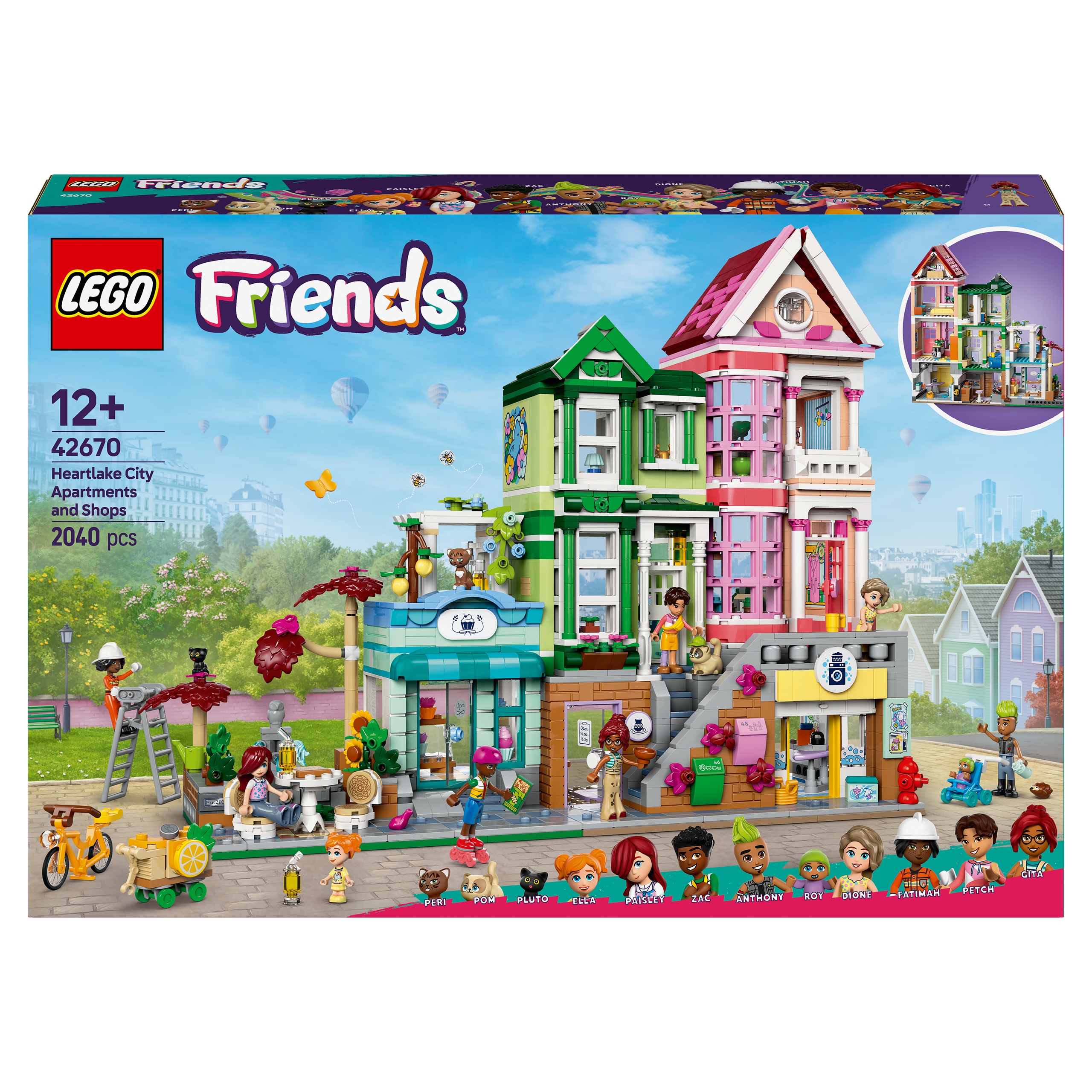 Klocki LEGO Friends 42670 Mieszkania i sklepy w mieście Heartlake