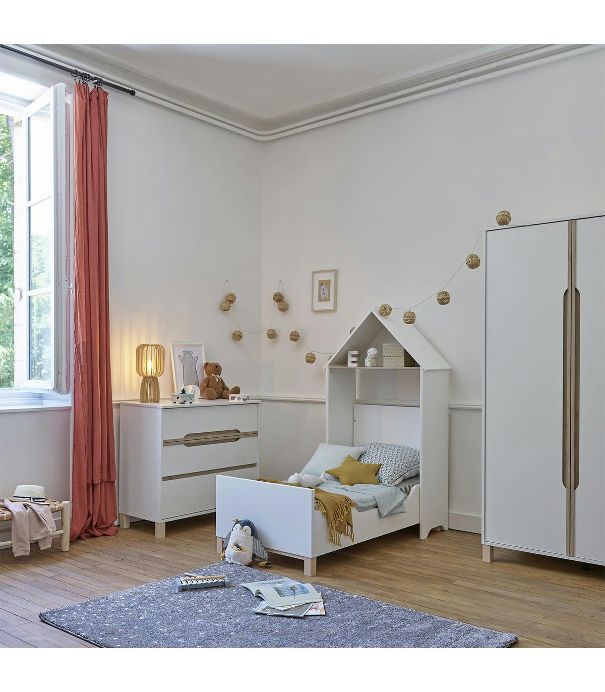 CELESTE - Commode 3 tiroirs blanche Enfant - 95 x H87 cm