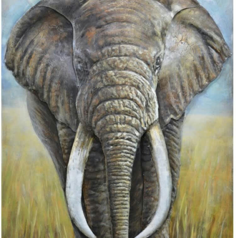 MÉTAL BRASS - Tableau relief en métal face à face 120x80