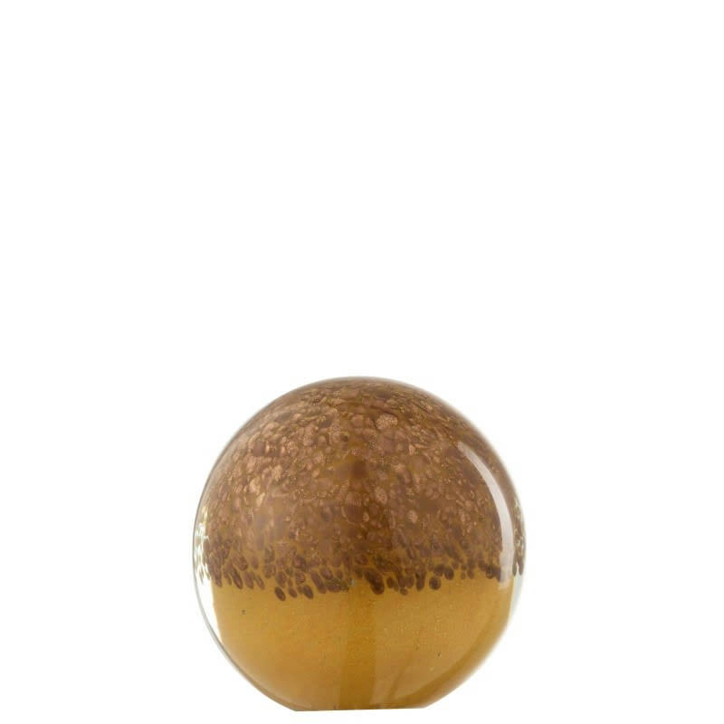 COUCHES - Presse-papier verre marron/ocre H10cm