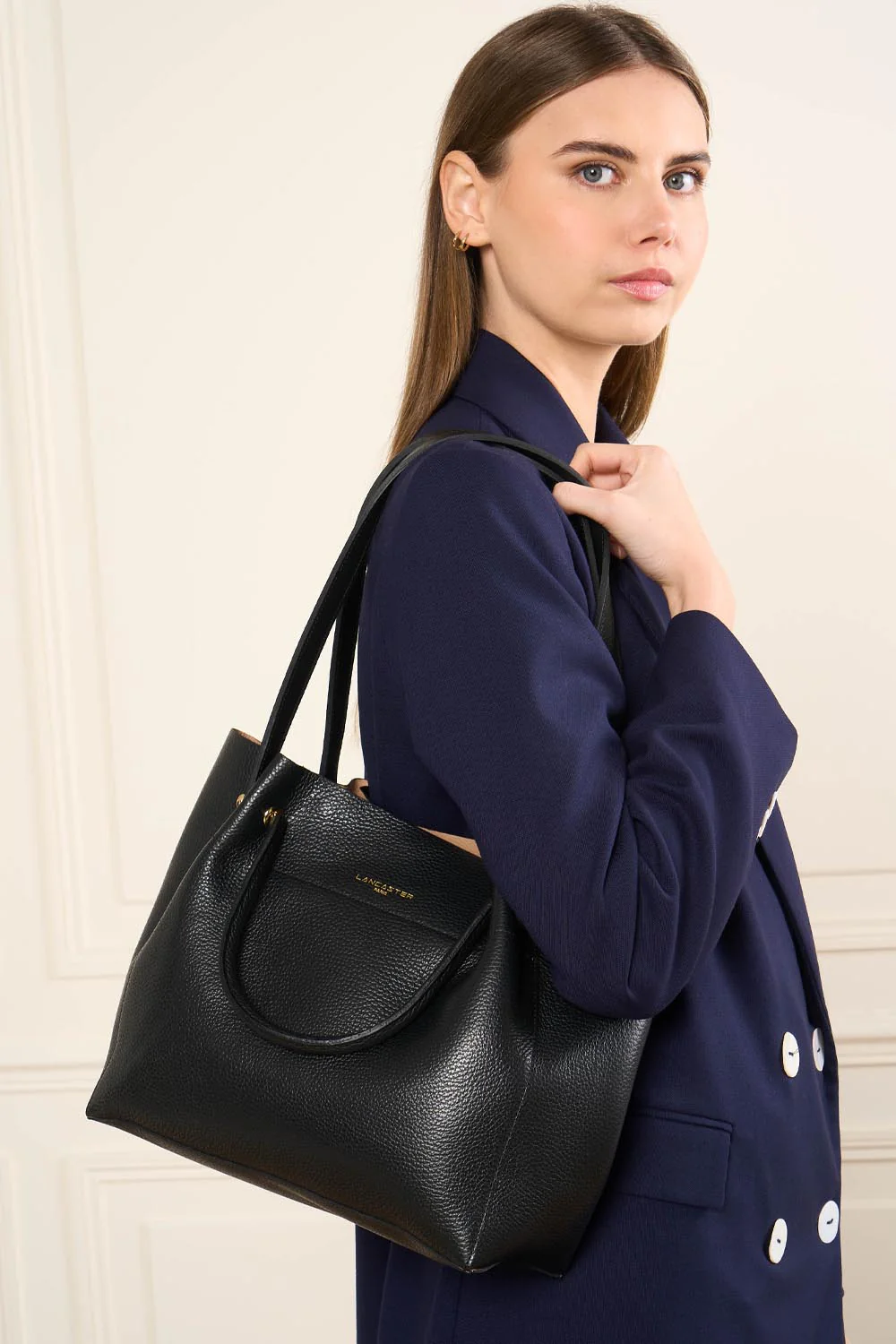 Grand sac cabas épaule - Foulonné Double LOUISA