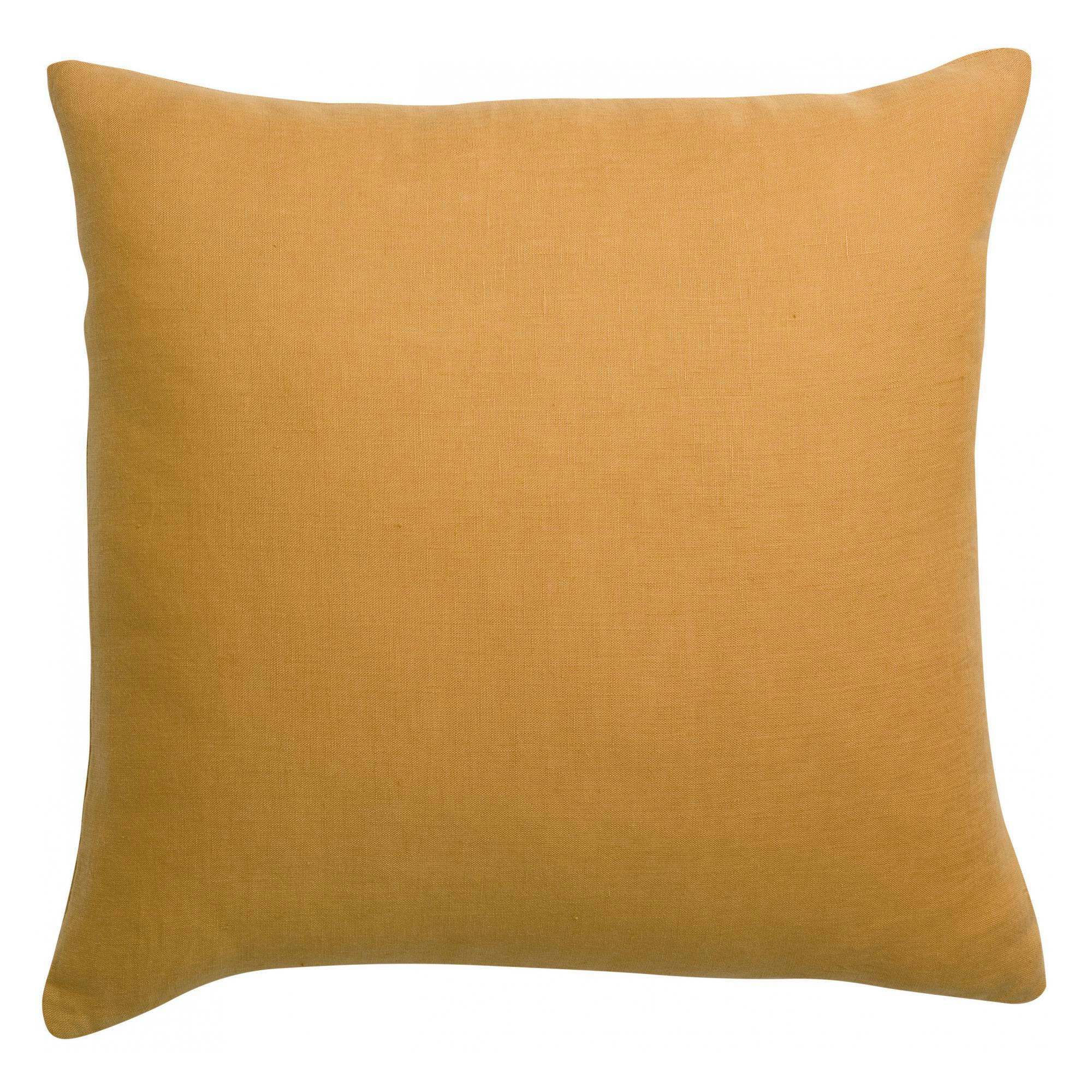 ZEFF - Coussin uni  en lin ocre 45 x 45