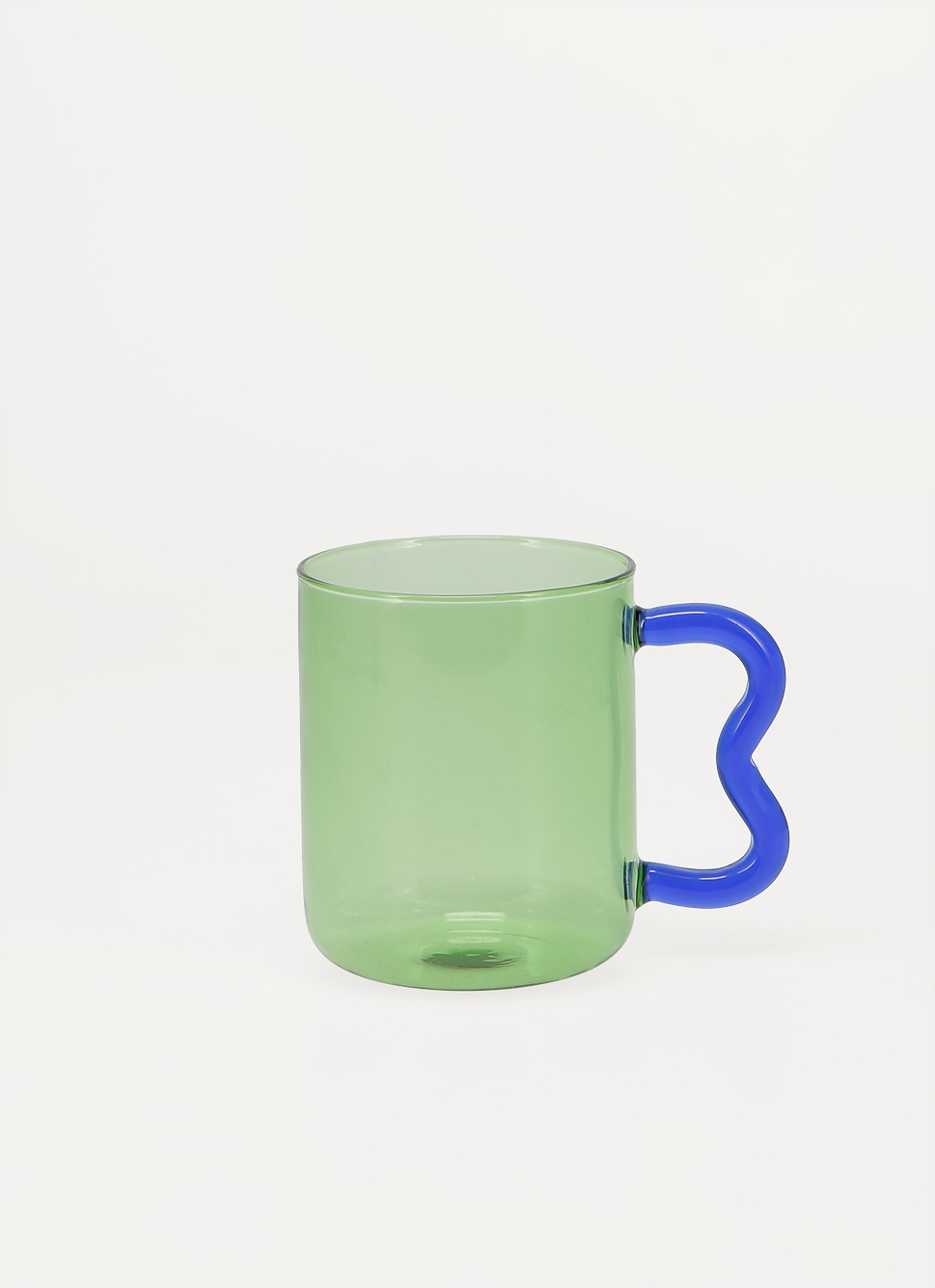 TASSE EN VERRE VERT/BLEU