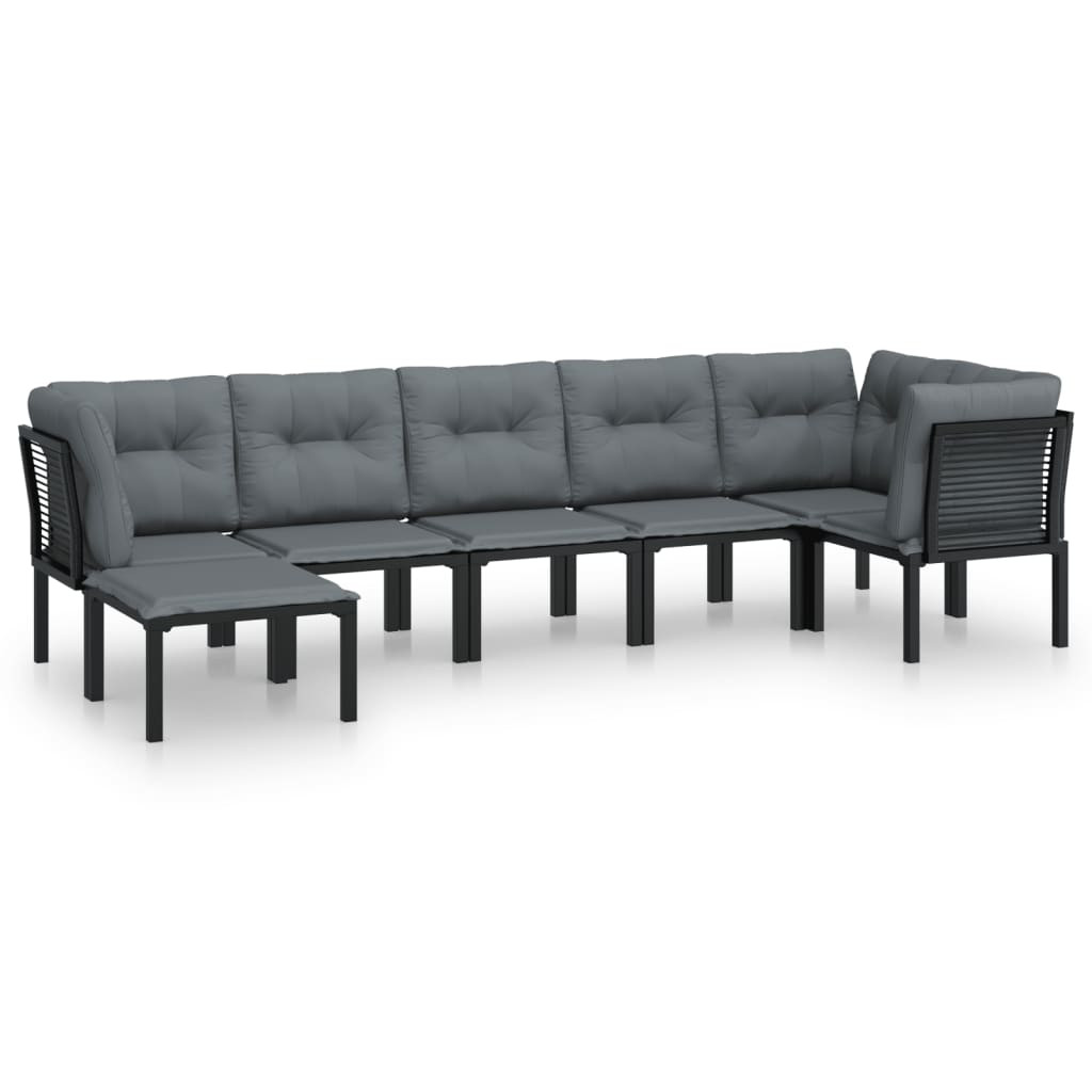 Zestaw wypoczynkowy do ogrodu Czarny Stal 3x narożna   3x sofa środkowa