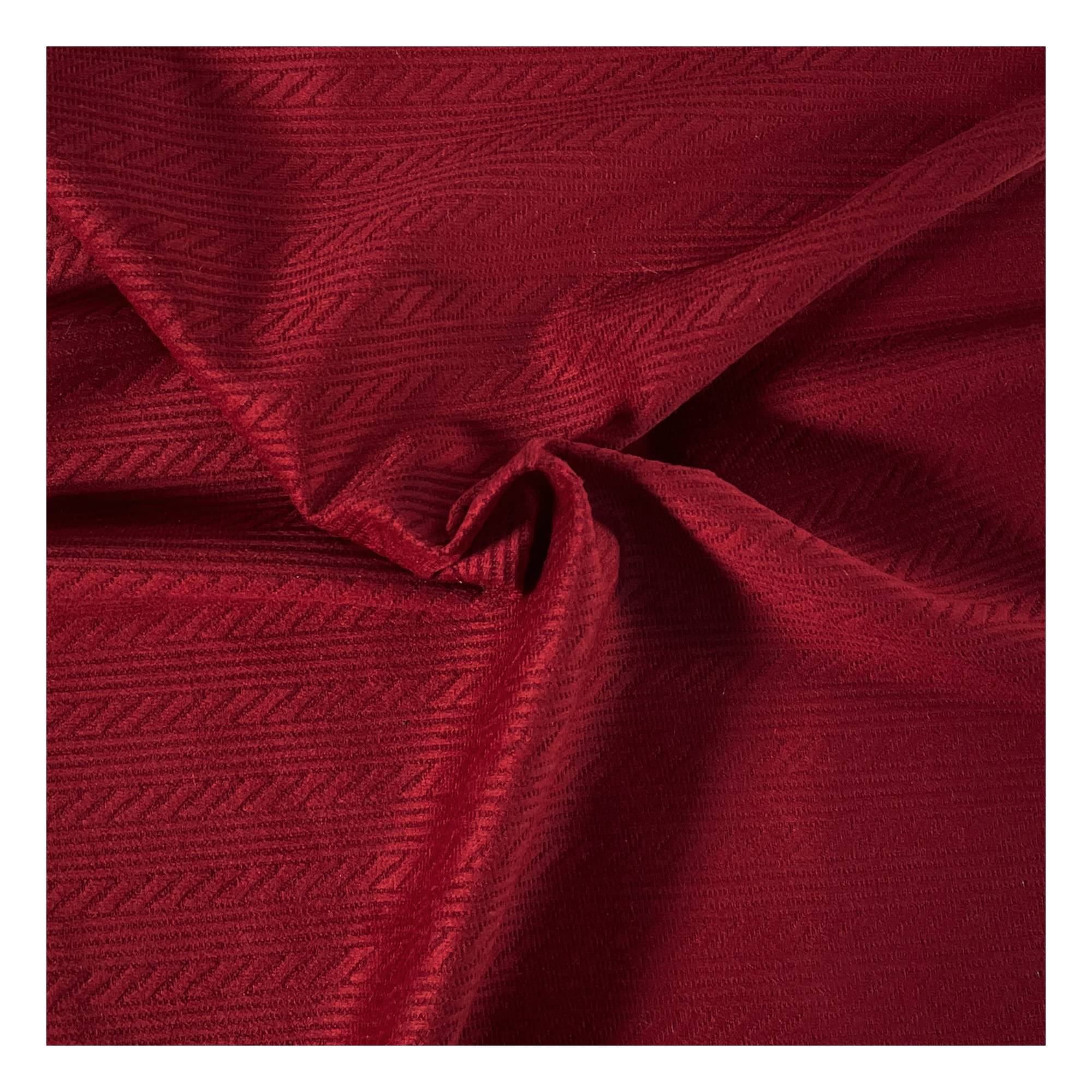 Dark Red Polyester Rib Fabric by the Metre