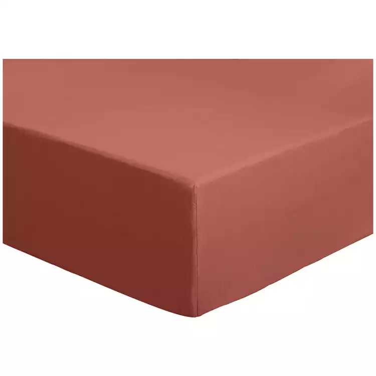Habitat Plain Rust Fitted Sheet - Single