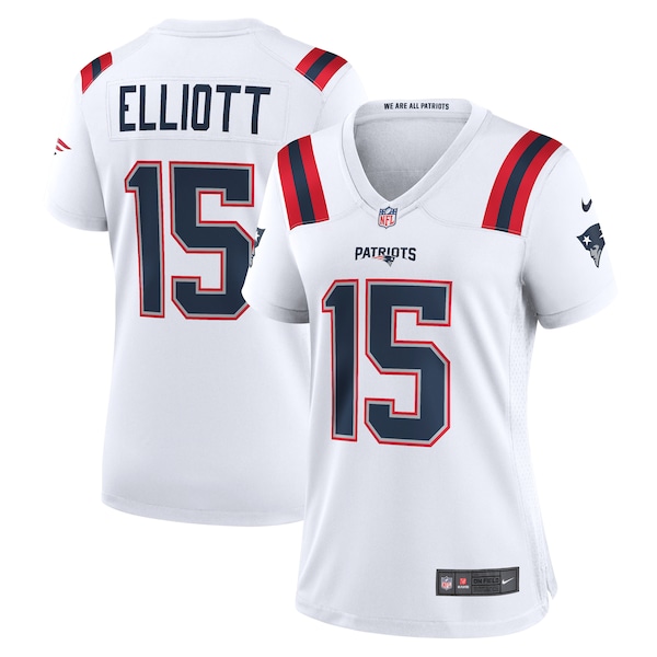 Ezekiel Elliott New England Patriots Nike Women's Game Player Jersey - White/Navy/Red