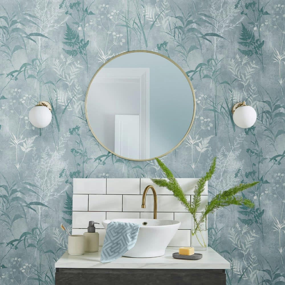 - papier peint restore bleu clair 1005x52cm