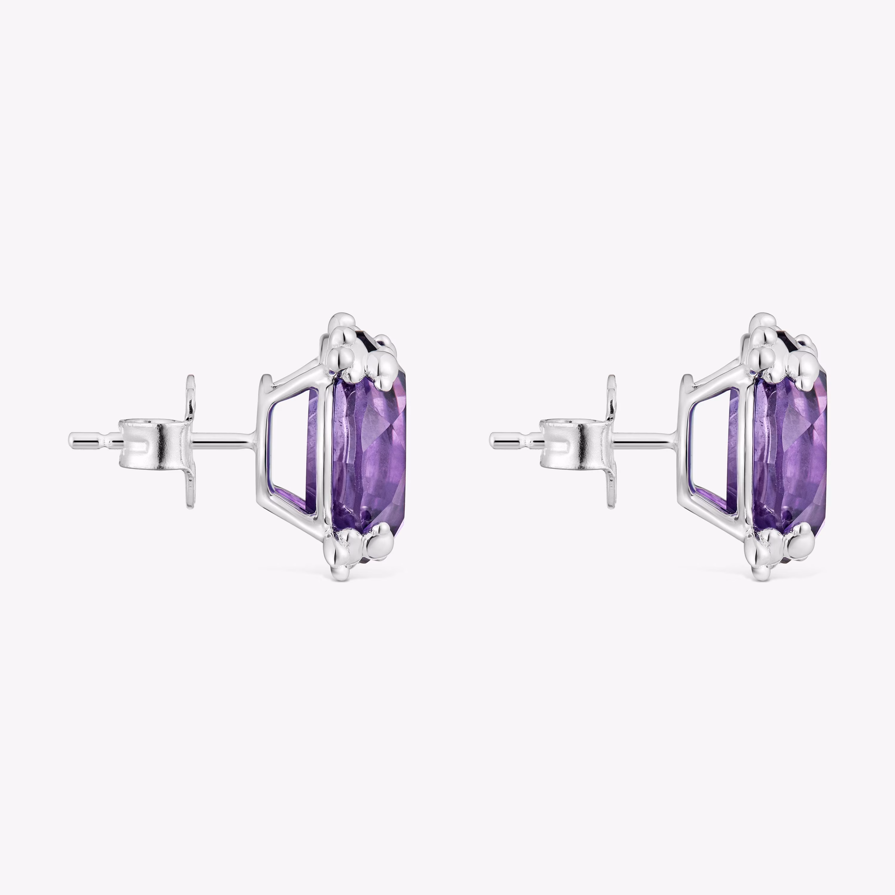 Pendientes corazón de plata y amatista Color Pills