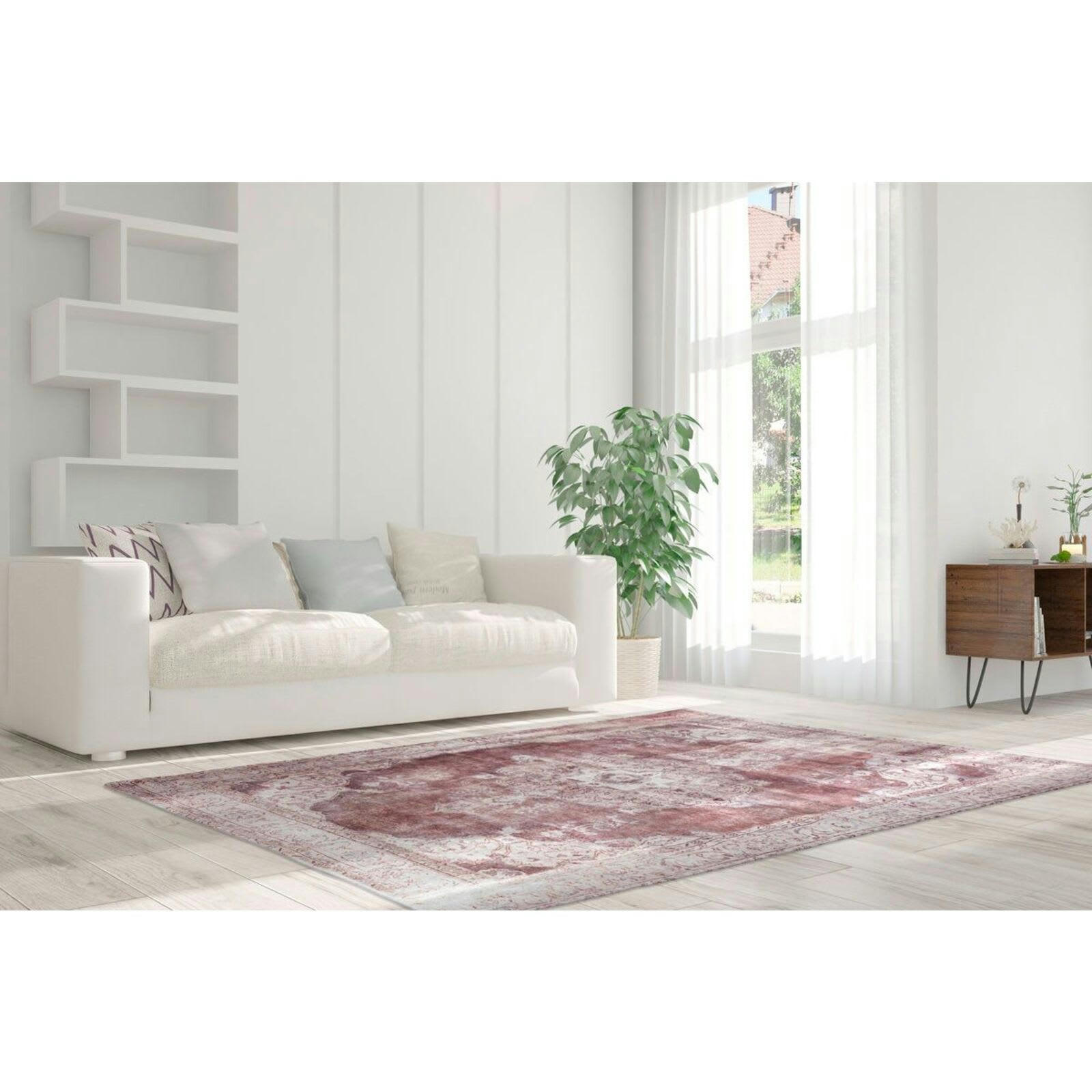 - Tapis tissé Acrylique Rose