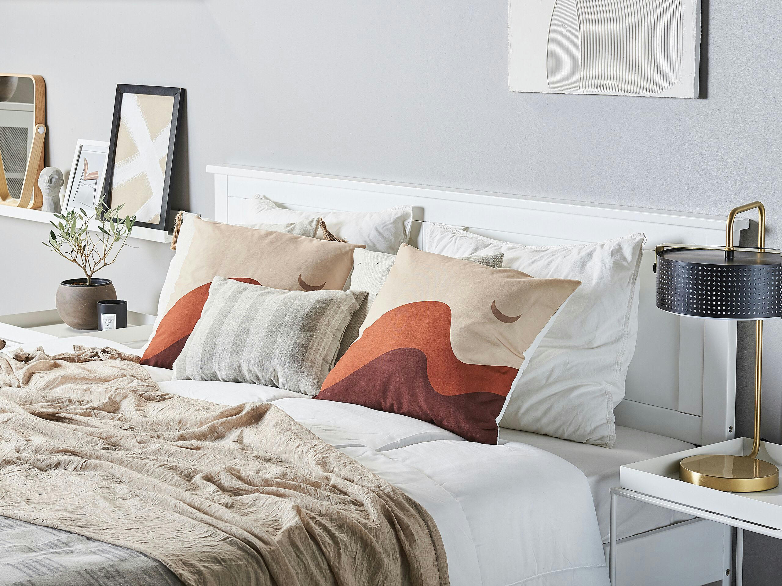 FESTUCA - Lot de 2 coussin décoratifs en tissu multicolore 45x6cm