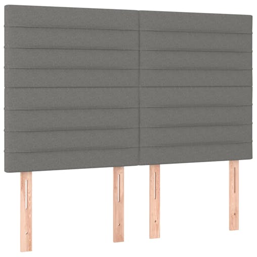 NNEVL Headboards 4 pcs Dark Grey 72x5x78/88 cm Fabric