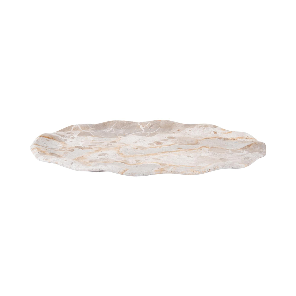 Present Time dienblad Waved Oval Groot - Bruin - bruin - 40x25x3cm