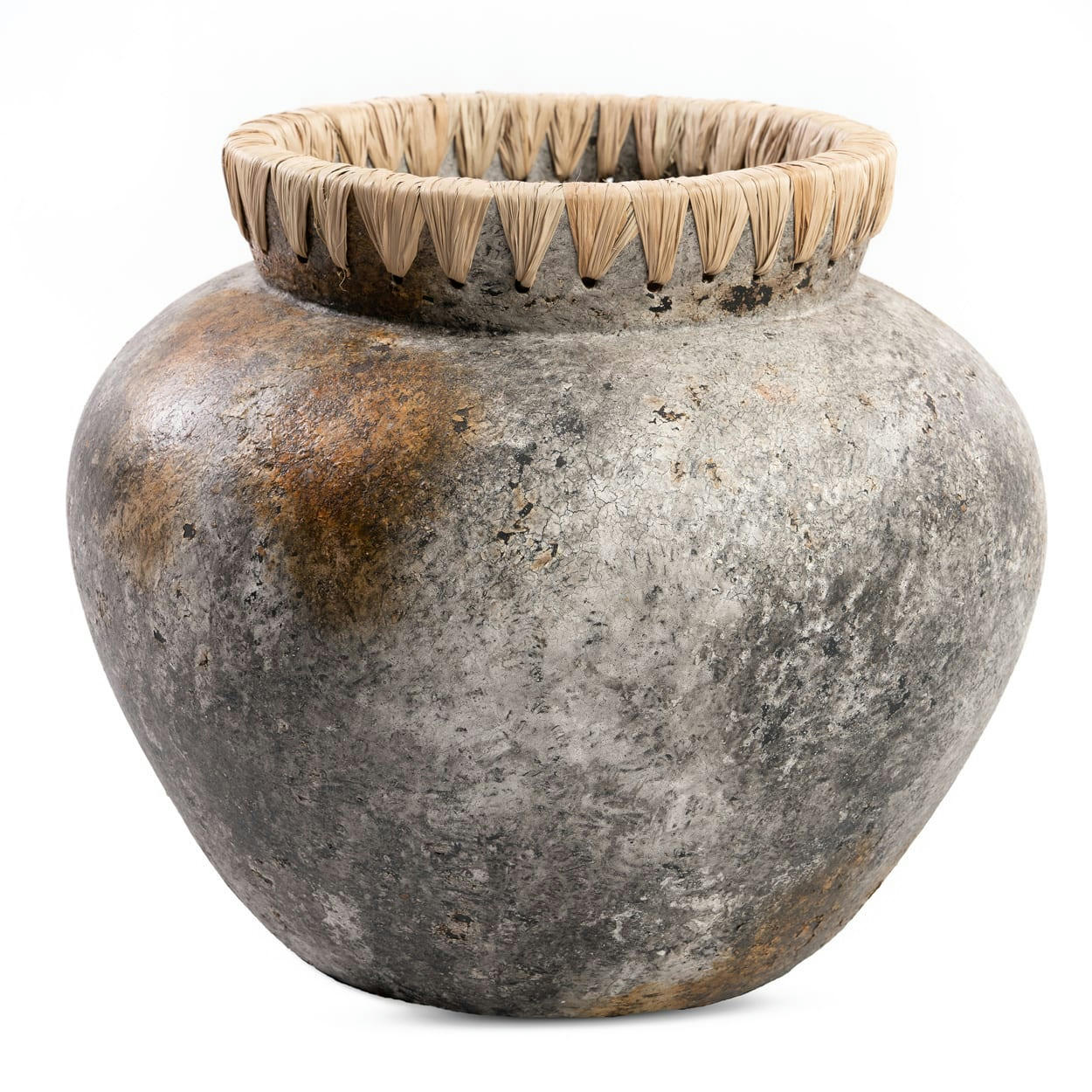 STYLY - Vase en terre cuite antique gris H23