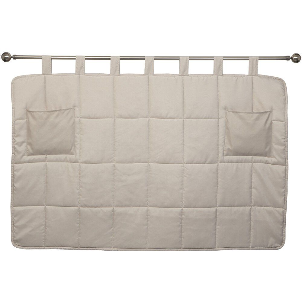 Tête de lit matelassé en polyester taupe clair